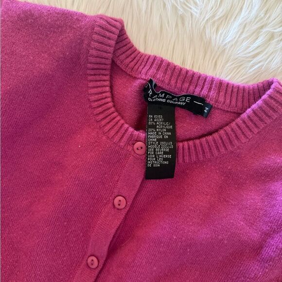 Hot pink button up sweater - Picture 4 of 5